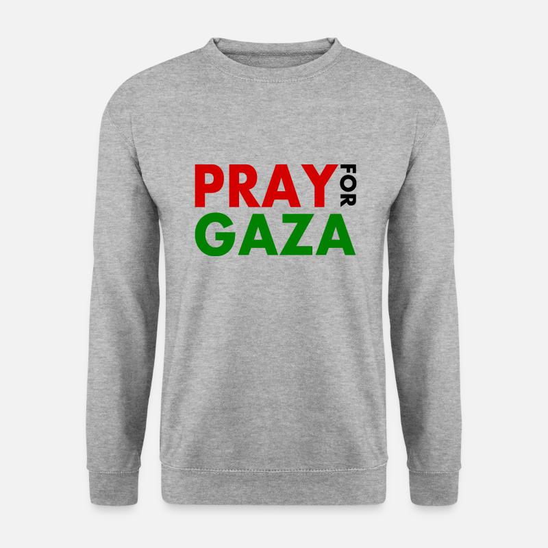Pray for gaza - Unisex Pullover - Weißgrau meliert