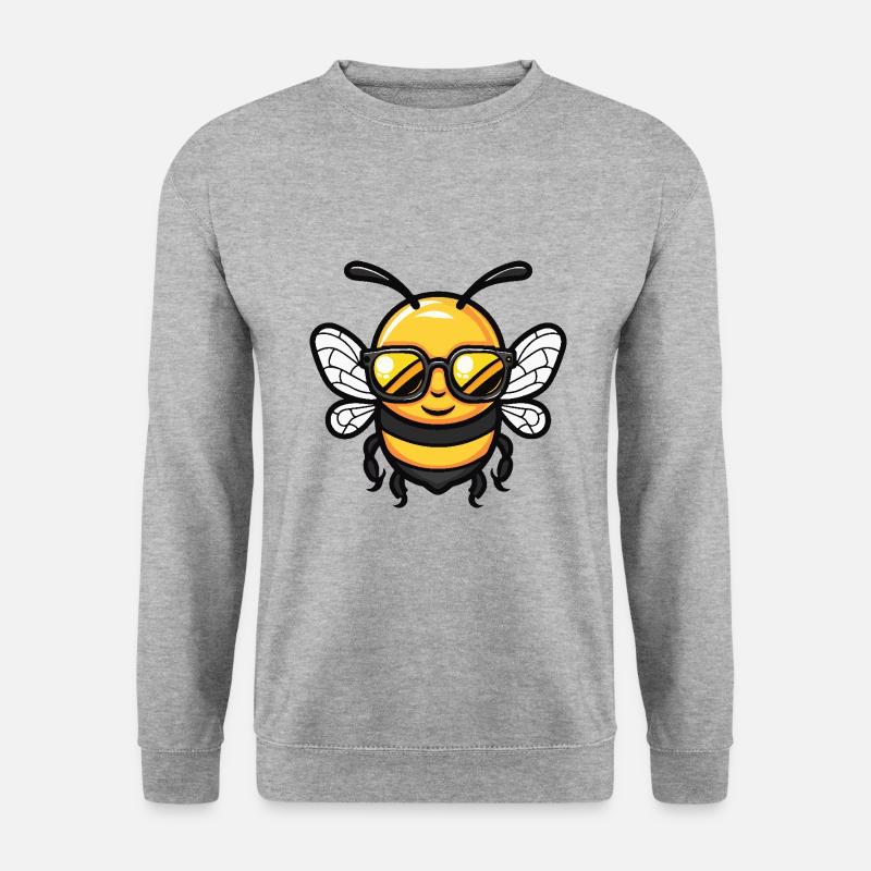 Biene Cool Comic - Unisex Pullover - Weißgrau meliert
