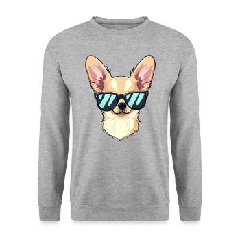 CHIHUAHUA Art - Unisex Sweatshirt - salt & pepper - Front - Alina (178cm) & Michal (187cm)