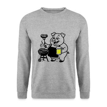 Pork Grilling Beer - Unisex Sweatshirt - salt & pepper - Front - Alina (178cm) & Michal (187cm)