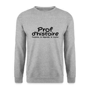 Prof D'histoire Cadeau Drôle Humour Professeur - Sweat-shirt Unisexe - gris chiné - Devant - Alina (178cm) & Michal (187cm)