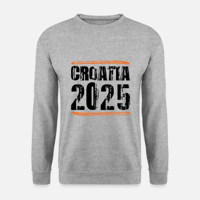 Croatia 2025 Spruch - Unisex Pullover - Weißgrau meliert