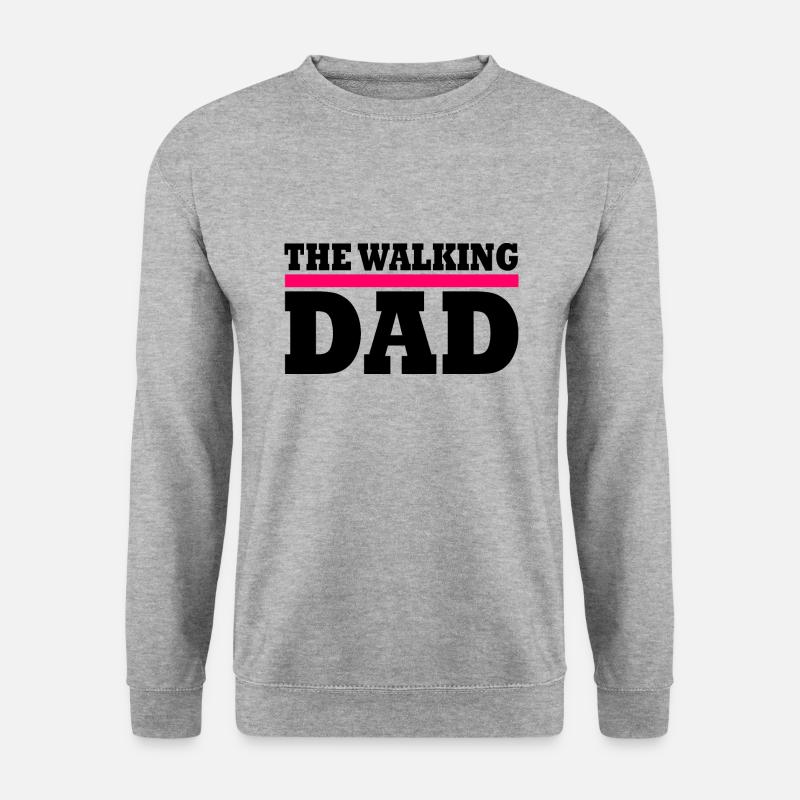 The walking dad - Unisex Pullover - Weißgrau meliert