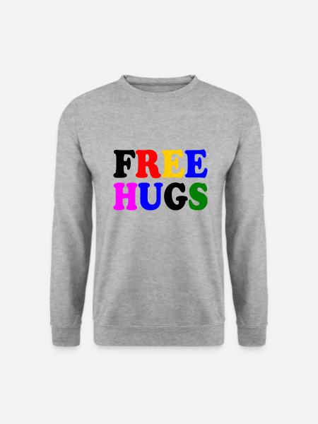 Free hugs - Unisex Pullover - Weißgrau meliert