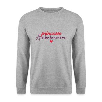 Princesse Ambulancière - Sweat-shirt Unisexe - gris chiné - Devant - Alina (178cm) & Michal (187cm)