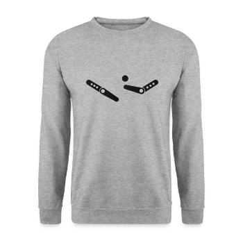 Pinball Arcade Spiel - Unisex Pullover - Weißgrau meliert - Vorne - Alina (178cm) & Michal (187cm)