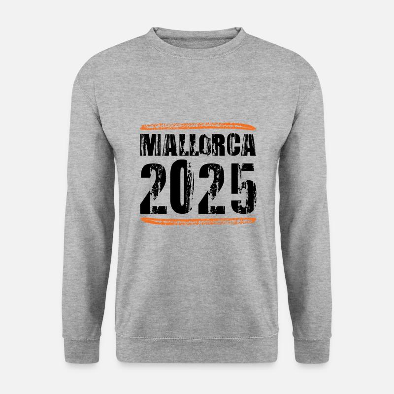 Mallorca 2025 Spruch - Unisex Pullover - Weißgrau meliert