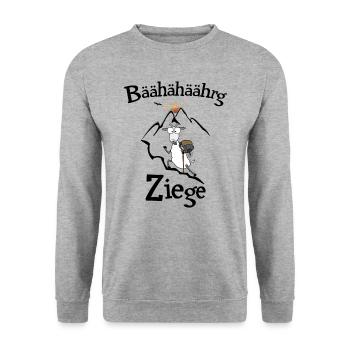 Bergziege - Unisex Pullover - Weißgrau meliert - Vorne - Alina (178cm) & Michal (187cm)