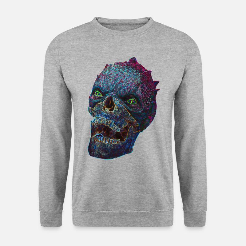 Halloween Gruselmonster - Unisex Pullover - Weißgrau meliert