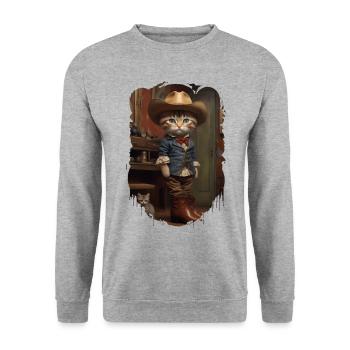 cow 3 - Sweat-shirt Unisexe - gris chiné - Devant - Alina (178cm) & Michal (187cm)