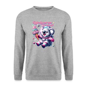 Plaisir de la glace cosmique - Sweat-shirt Unisexe - gris chiné - Devant - Alina (178cm) & Michal (187cm)