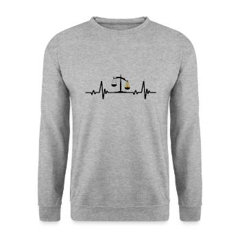 Lawyer humor heartbeat lawyer avocado - Unisex Sweatshirt - salt & pepper - Front - Alina (178cm) & Michal (187cm)