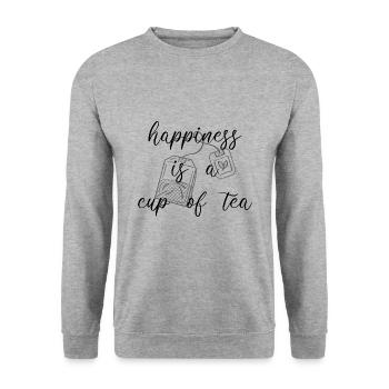 thé - Sweat-shirt Unisexe - gris chiné - Devant - Alina (178cm) & Michal (187cm)