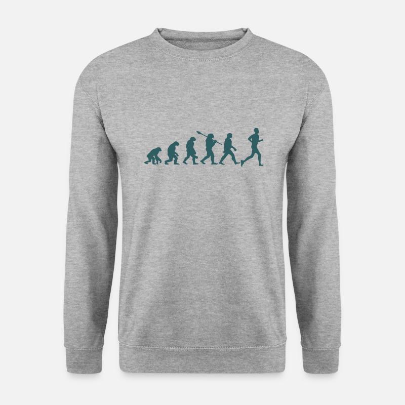 Entwicklung des Marathons - Unisex Pullover - Weißgrau meliert