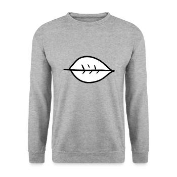 Leaf Symbol Shape Nature - Unisex Sweatshirt - salt & pepper - Front - Alina (178cm) & Michal (187cm)
