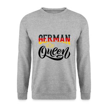 German Queen Germany German Flag - Unisex Pullover - Weißgrau meliert - Vorne - Alina (178cm) & Michal (187cm)