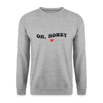 Oh, Honey - Unisex Sweatshirt - salt & pepper - Front - Alina (178cm) & Michal (187cm)