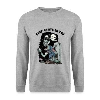 keep an eye on you - Sweat-shirt Unisexe - gris chiné - Devant - Alina (178cm) & Michal (187cm)