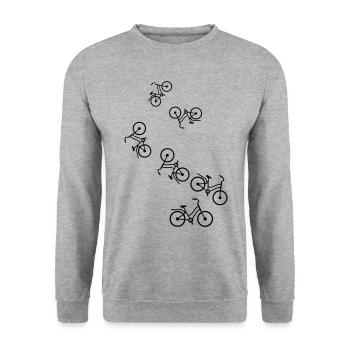 Fahrrad Icon - Unisex Pullover - Weißgrau meliert - Vorne - Alina (178cm) & Michal (187cm)