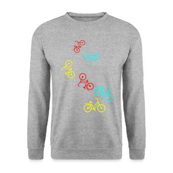 Fahrrad Icon - Unisex Pullover - Weißgrau meliert - Vorne - Alina (178cm) & Michal (187cm)