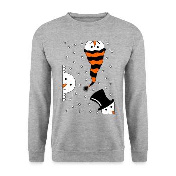 Bonhommes de neige curieux - Sweat-shirt Unisexe - gris chiné - Devant - Alina (178cm) & Michal (187cm)
