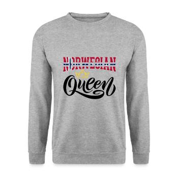 Reine norvégienne Norvège Drapeau norvégien - Sweat-shirt Unisexe - gris chiné - Devant - Alina (178cm) & Michal (187cm)