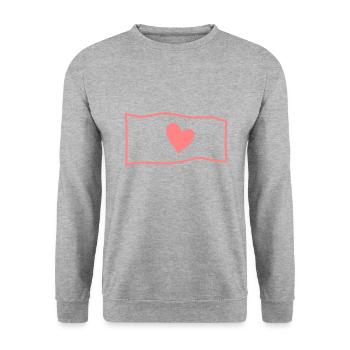 Drapeau Coeur Rose Symbole Forme Amour - Sweat-shirt Unisexe - gris chiné - Devant - Alina (178cm) & Michal (187cm)