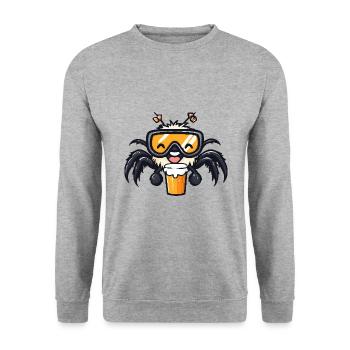 Tarantula Après-Ski Bière - Sweat-shirt Unisexe - gris chiné - Devant - Alina (178cm) & Michal (187cm)