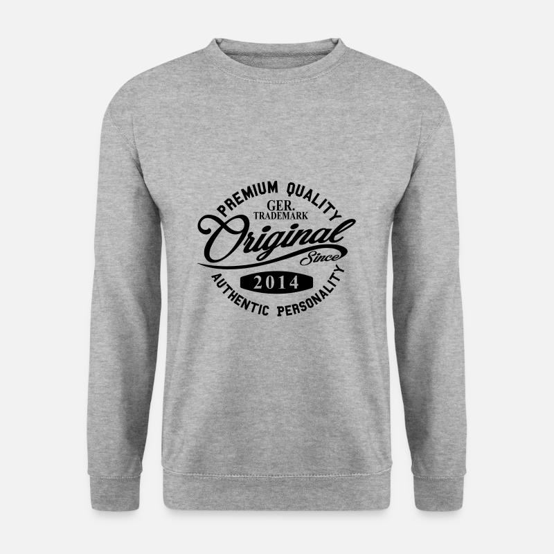 Original Since 2014 Handwriting Premium Quality - Unisex Pullover - Weißgrau meliert