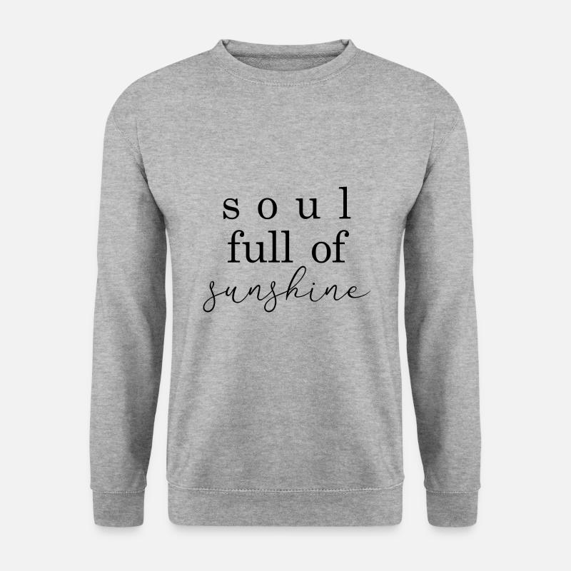 Lebensfreude - Unisex Pullover - Weißgrau meliert