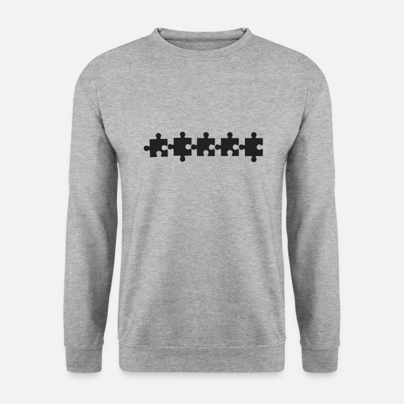 Puzzleteil - Unisex Pullover - Weißgrau meliert