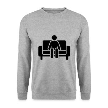 Couch Sitting Lazy - Unisex Sweatshirt - salt & pepper - Front - Alina (178cm) & Michal (187cm)