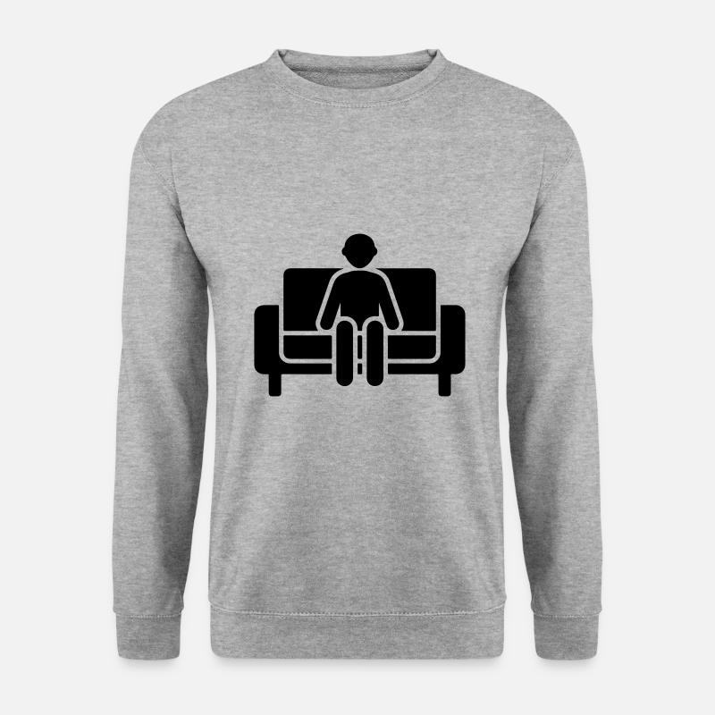 Couch Sitzen Faul - Unisex Pullover - Weißgrau meliert