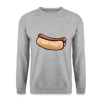 Hot dog - Sweat-shirt Unisexe - gris chiné - Devant - Alina (178cm) & Michal (187cm)