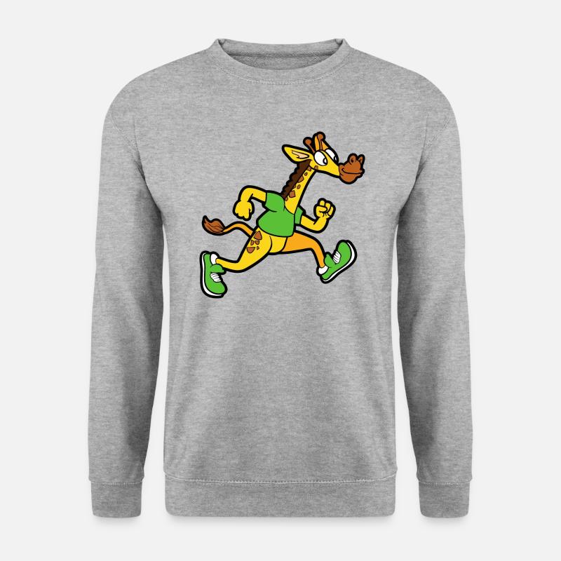Funny Cute Cool Giraffe Running - Unisex Sweatshirt - salt & pepper