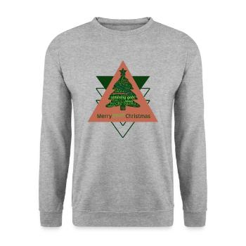 Merry Pinoy Christmas - Philippinen Weihnachten - Unisex Pullover - Weißgrau meliert - Vorne - Alina (178cm) & Michal (187cm)