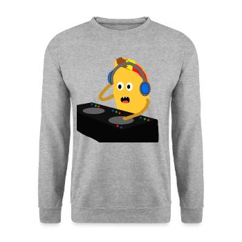 DJ Taco - Sweat-shirt Unisexe - gris chiné - Devant - Alina (178cm) & Michal (187cm)