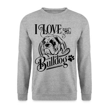 Bulldog - Unisex Pullover - Weißgrau meliert - Vorne - Alina (178cm) & Michal (187cm)