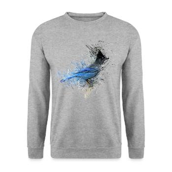 Oiseau bleu - Sweat-shirt Unisexe - gris chiné - Devant - Alina (178cm) & Michal (187cm)