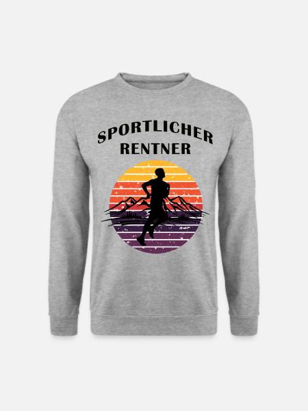 Sportlicher Rentner Jogger - Unisex Pullover - Weißgrau meliert