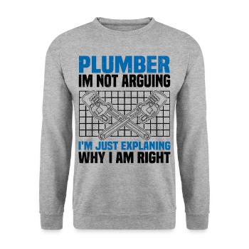 Klempner - Unisex Pullover - Weißgrau meliert - Vorne - Alina (178cm) & Michal (187cm)