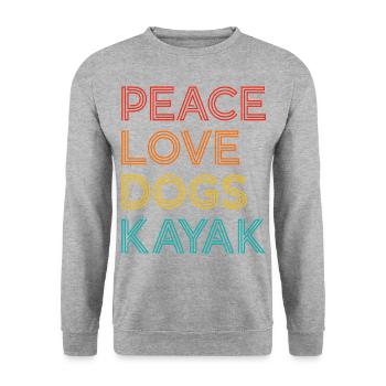Peace Love Dogs Kayak Canoe Kayaking Rower Rowing - Unisex Pullover - Weißgrau meliert - Vorne - Alina (178cm) & Michal (187cm)