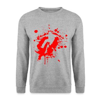 SK8 est GR8 Rouge - Sweat-shirt Unisexe - gris chiné - Devant - Alina (178cm) & Michal (187cm)