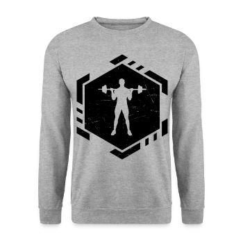 Weightlifting, Endurance Training, Strength Training - Unisex Sweatshirt - salt & pepper - Front - Alina (178cm) & Michal (187cm)