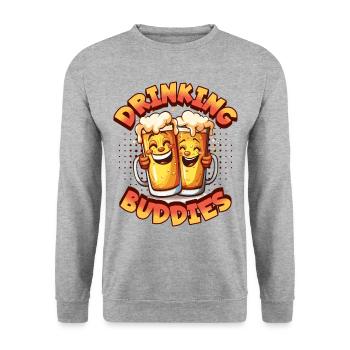 Beer Drinking Buddies Partnerlook Beer Mugs Funny - Unisex Sweatshirt - salt & pepper - Front - Alina (178cm) & Michal (187cm)