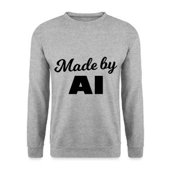 Fabriqué par l’IA - Sweat-shirt Unisexe - gris chiné - Devant - Alina (178cm) & Michal (187cm)