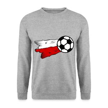 Die Polen Fußball Fans - Unisex Pullover - Weißgrau meliert - Vorne - Alina (178cm) & Michal (187cm)
