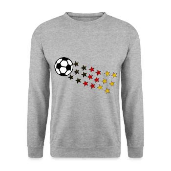 Deutsche Fußballsterne - Unisex Pullover - Weißgrau meliert - Vorne - Alina (178cm) & Michal (187cm)