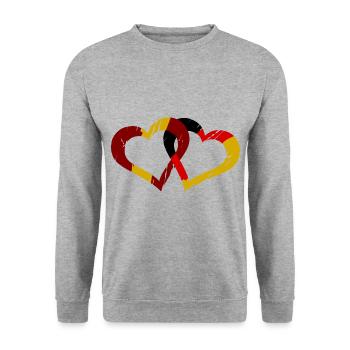 Amour espagnol allemand - Sweat-shirt Unisexe - gris chiné - Devant - Alina (178cm) & Michal (187cm)