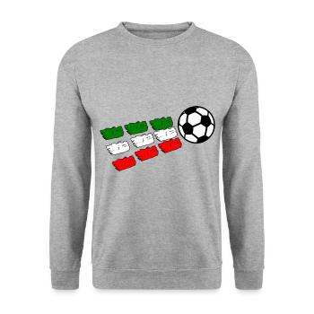 Fußballgötter aus Italien - Unisex Pullover - Weißgrau meliert - Vorne - Alina (178cm) & Michal (187cm)